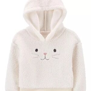 Carter's Cream Fuzzy kids/toddler girl bunny sherpa hoodie/pullover